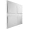 Ekena Millwork Galveston EnduraWall Decorative 3D Wall Panel, White, 19 5/8"W x 19 5/8"H WP20X20GLWH - alternate 4